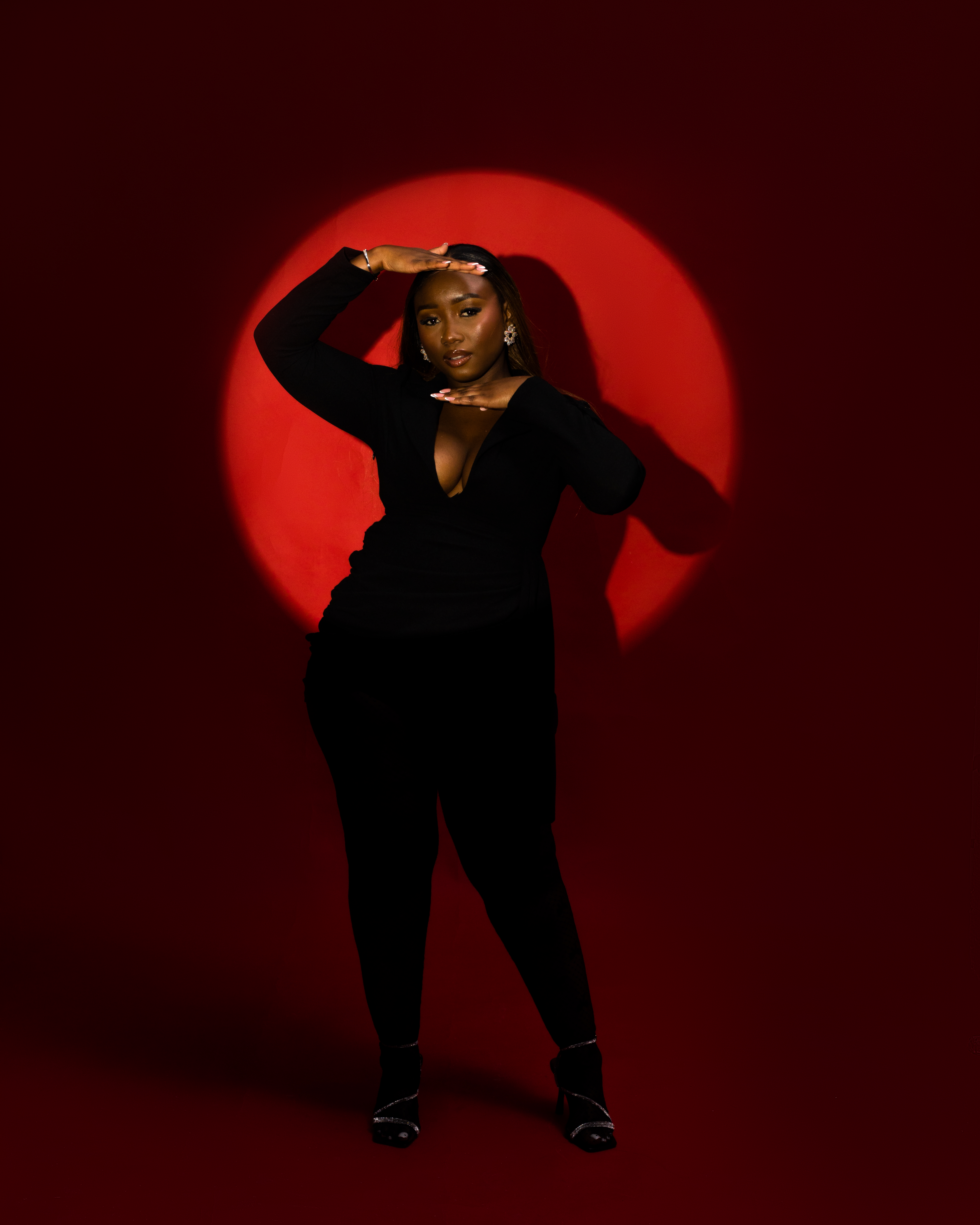 Spotlight circle — atmospheric portrait